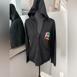 VTG Disney hooded full-zip Mickey & Minnie Mouse Christmas sweater black medium